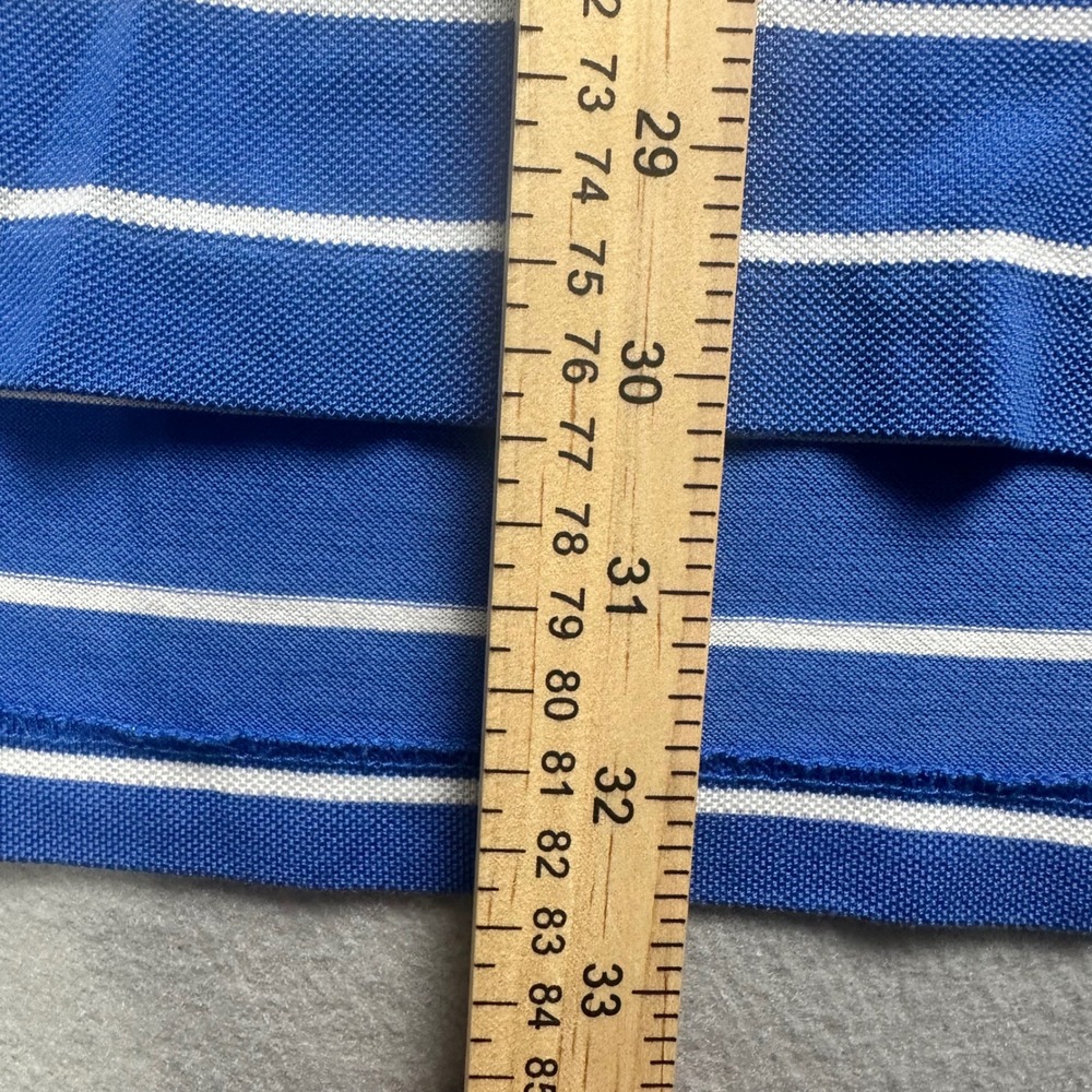 Polo Ralph Lauren Shirt Mens XXL Blue White Striped Mercerized Pima Mesh Polo - Picture 6 of 8